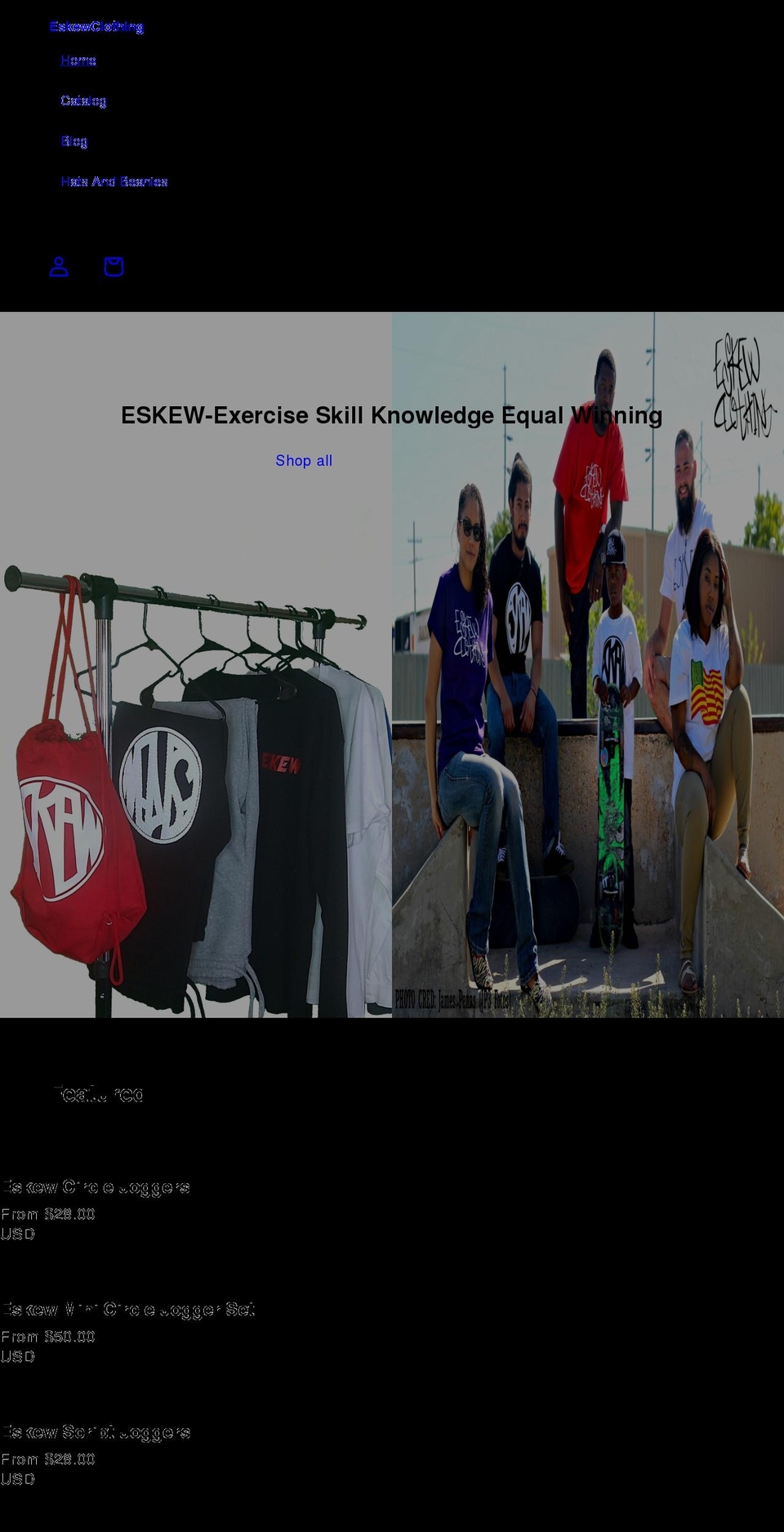 eskewclothing.com shopify website screenshot