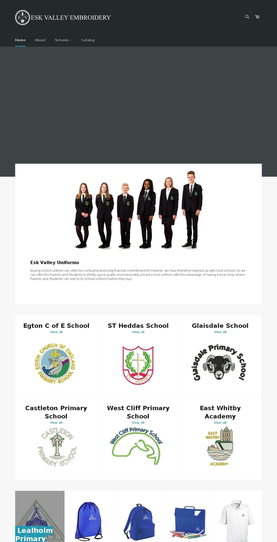 eskvalleyembroidery.com — Shopify storefront screenshot