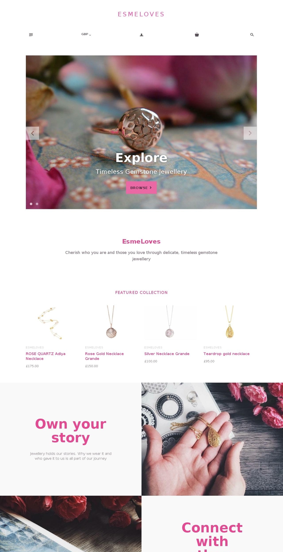 esmeloves.com — Shopify storefront screenshot