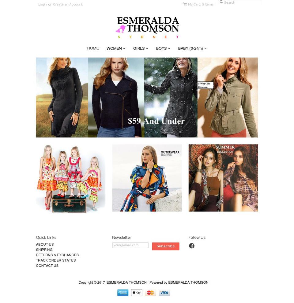 esmeraldathomson.com shopify website screenshot