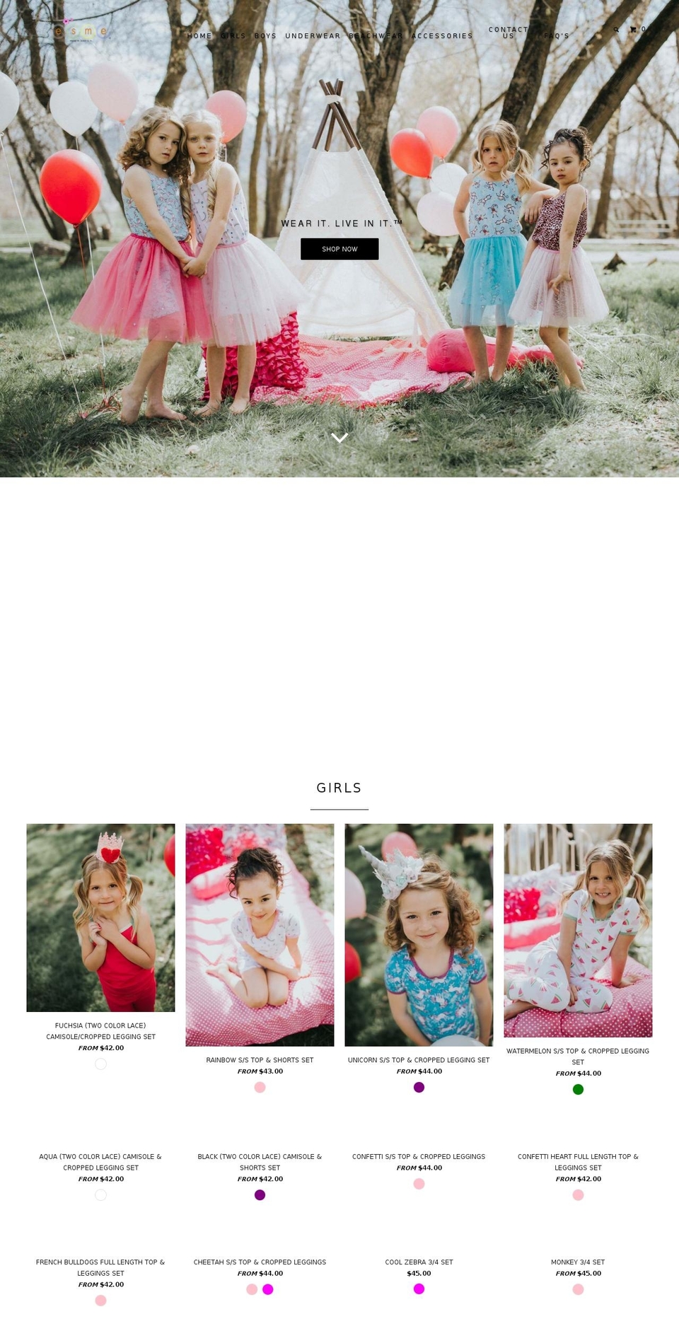 esmewear.com shopify website screenshot