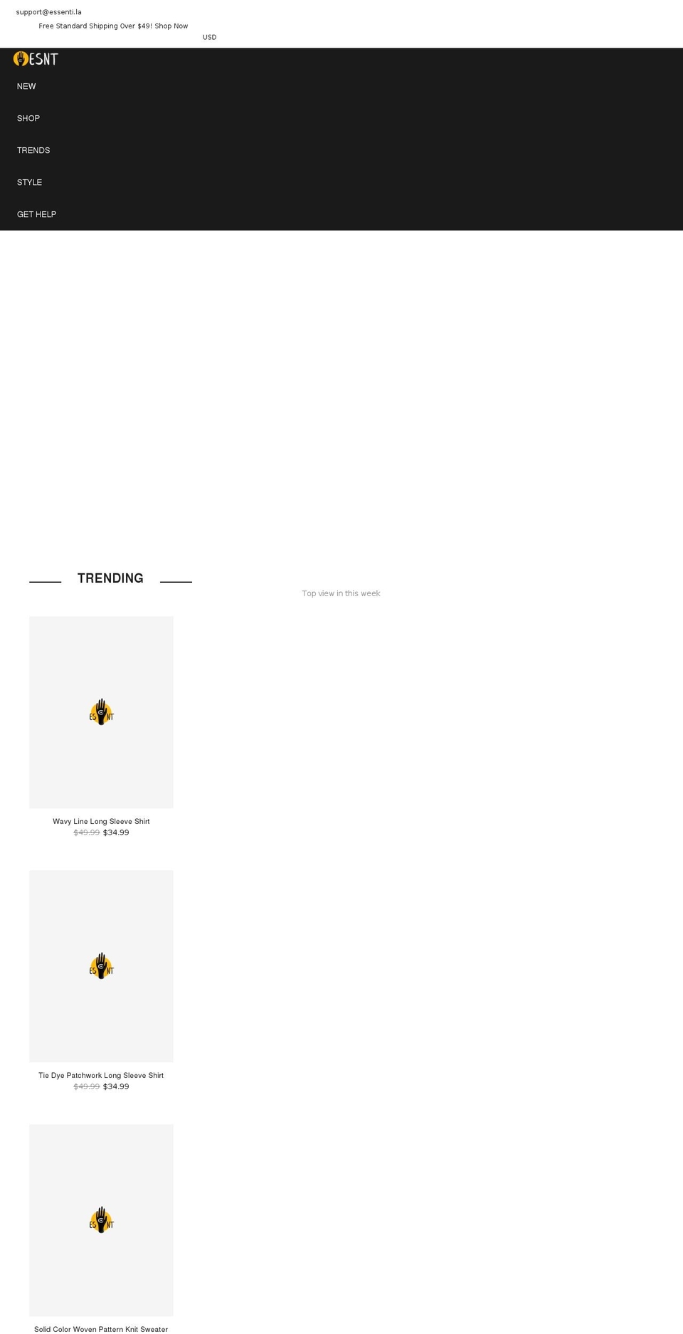 esnt.net shopify website screenshot