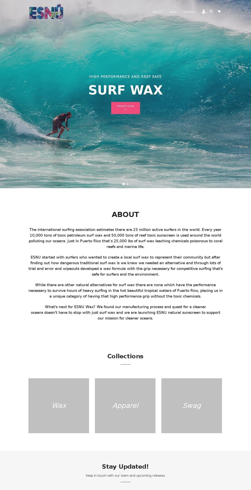 esnuwax.com — Shopify storefront screenshot
