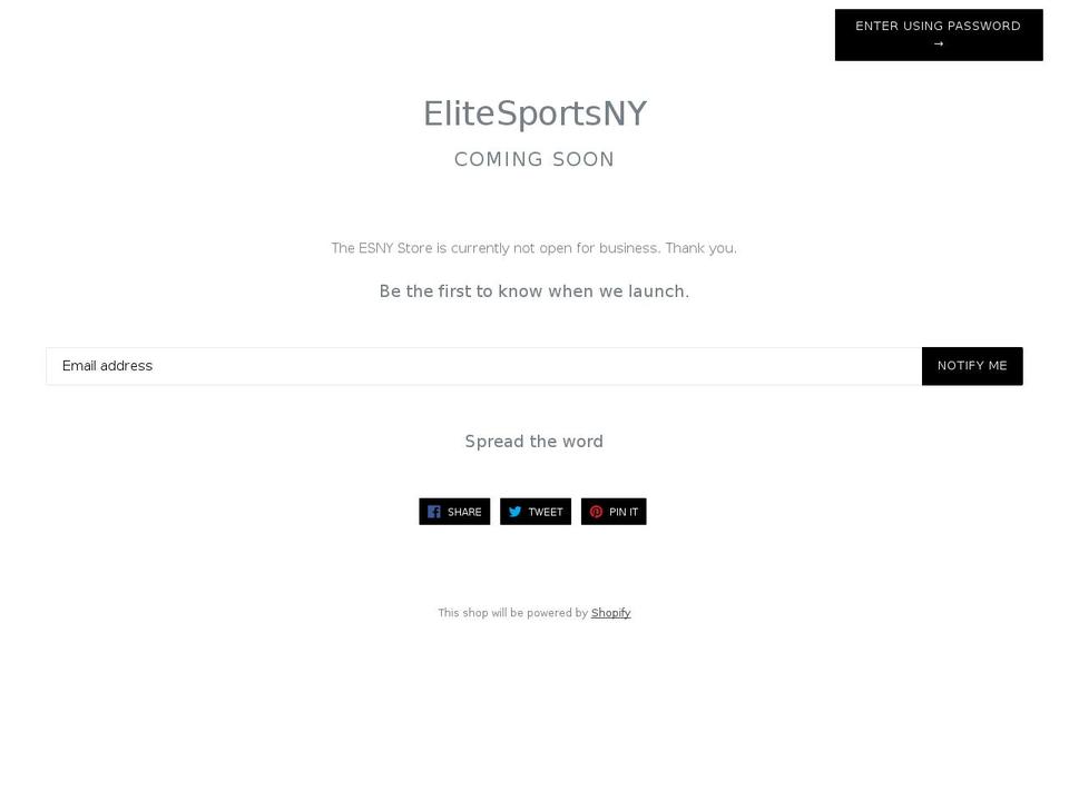 esnystore.com — Shopify storefront screenshot
