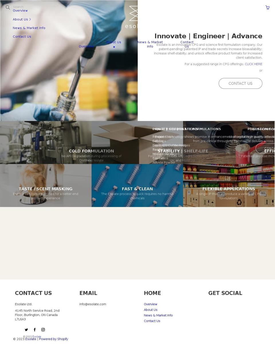 esolate.com shopify website screenshot