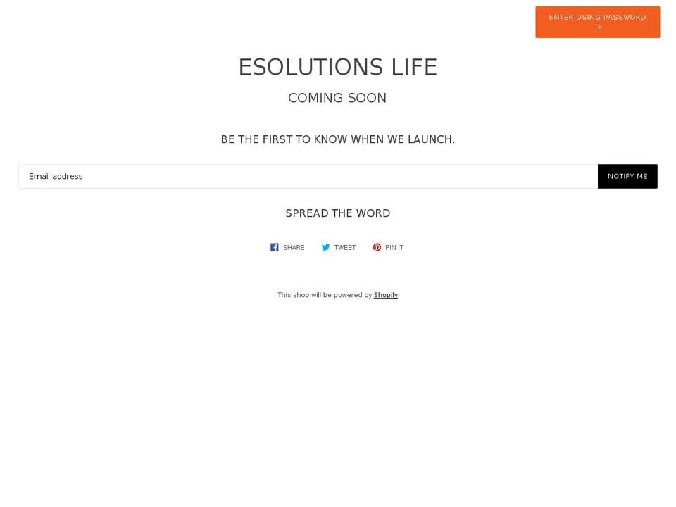 esolutionslife.com — Shopify storefront screenshot
