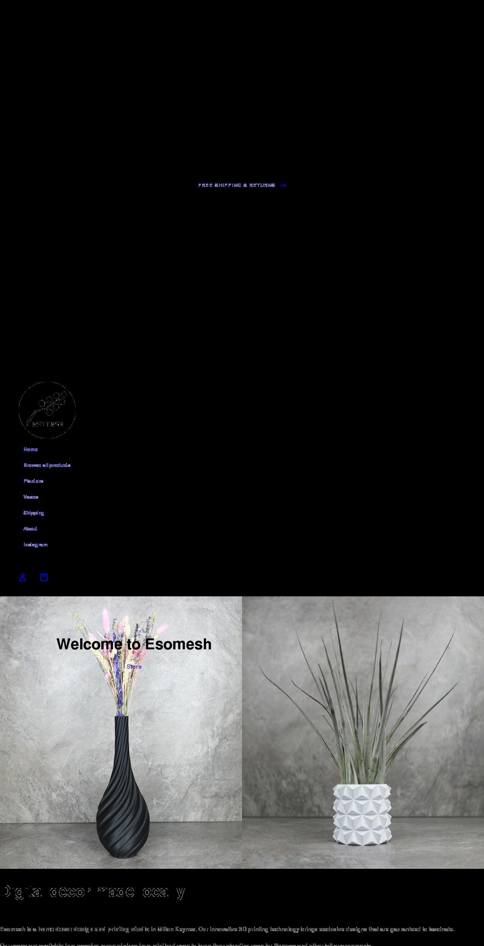 esomesh.com shopify website screenshot