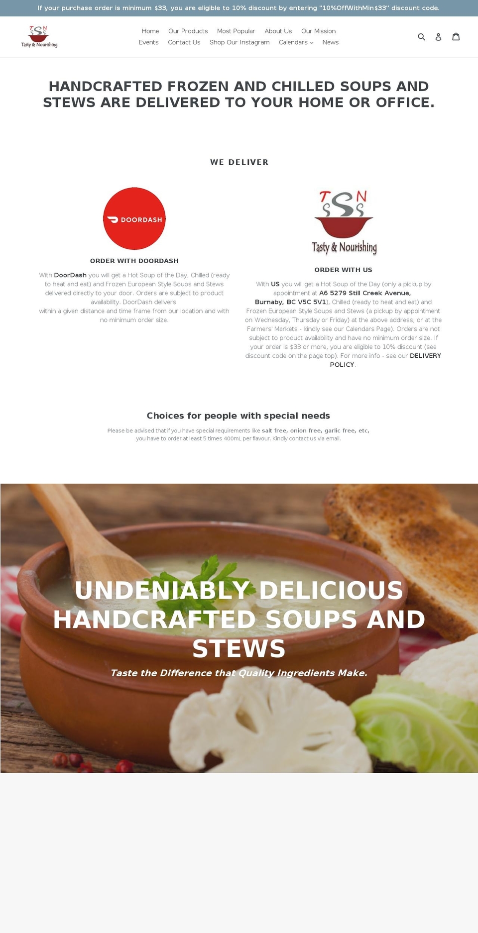 esoups.ca shopify website screenshot