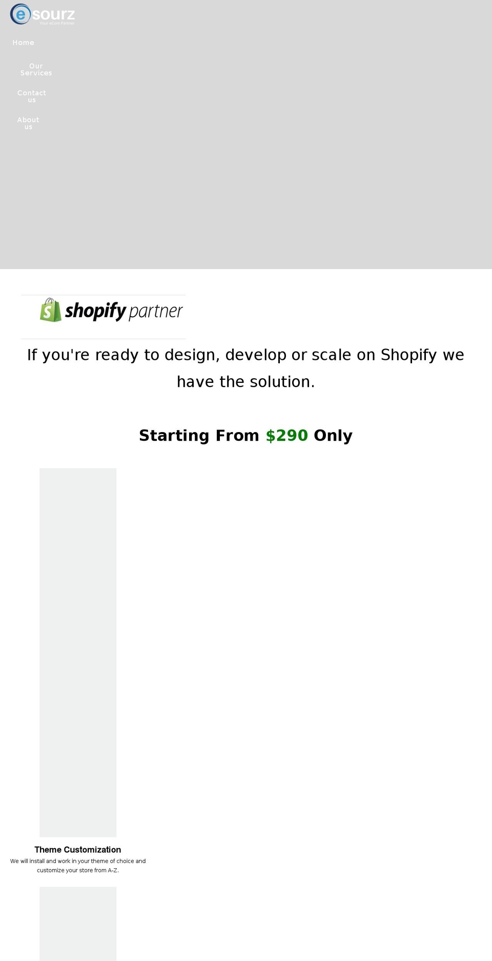 esourz.com shopify website screenshot