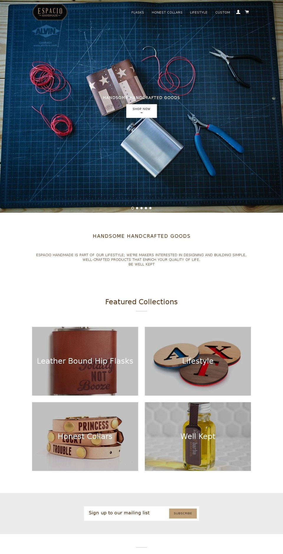espaciohandmade.com shopify website screenshot