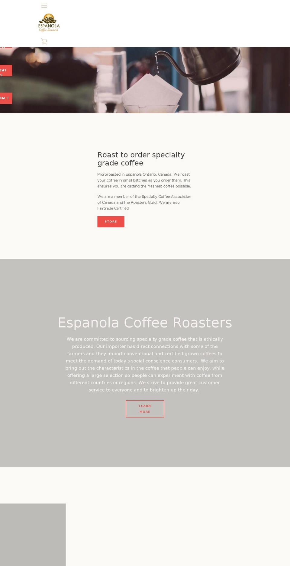 espanolacoffeeroasters.com shopify website screenshot