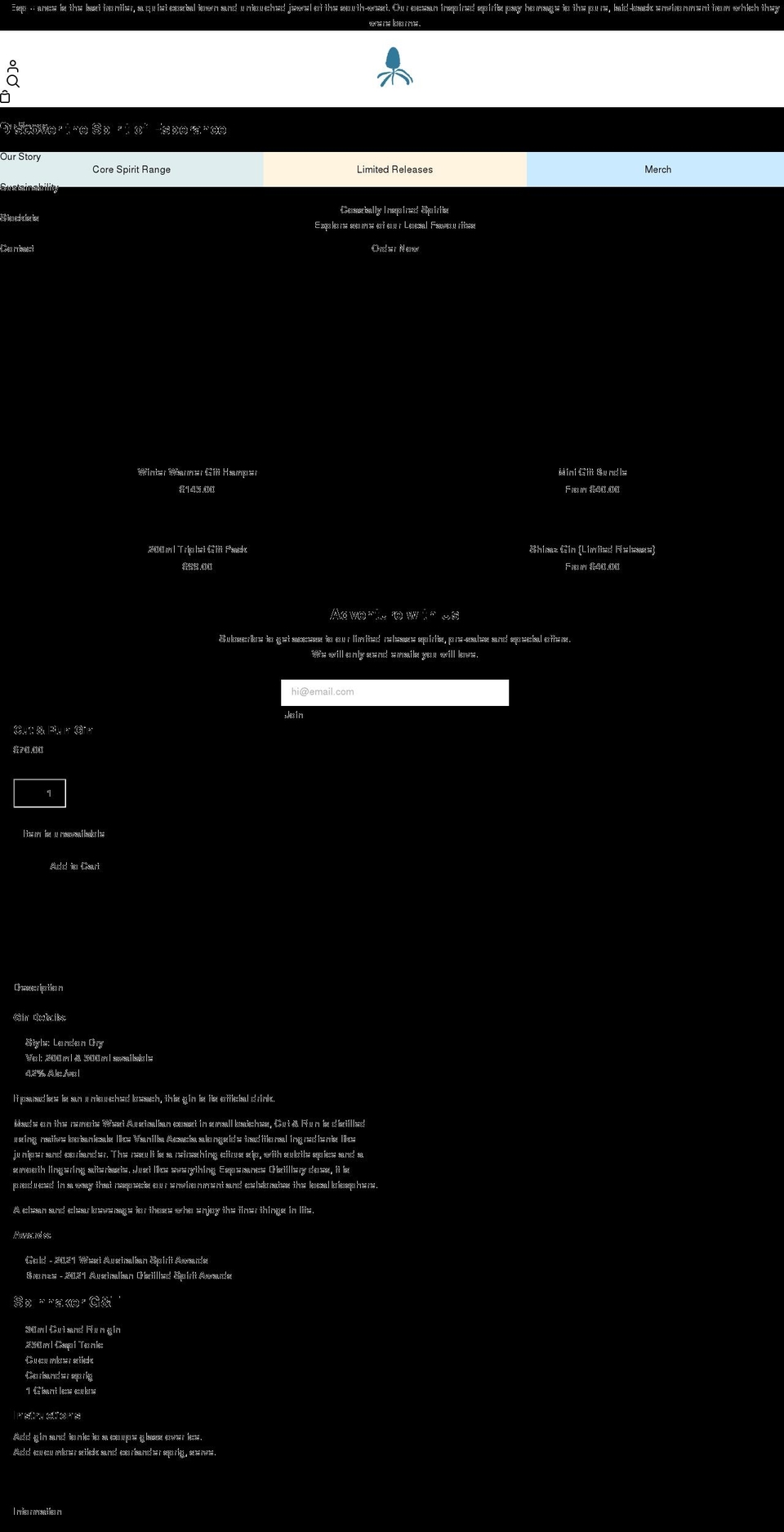 esperancedistilleryco.com shopify website screenshot