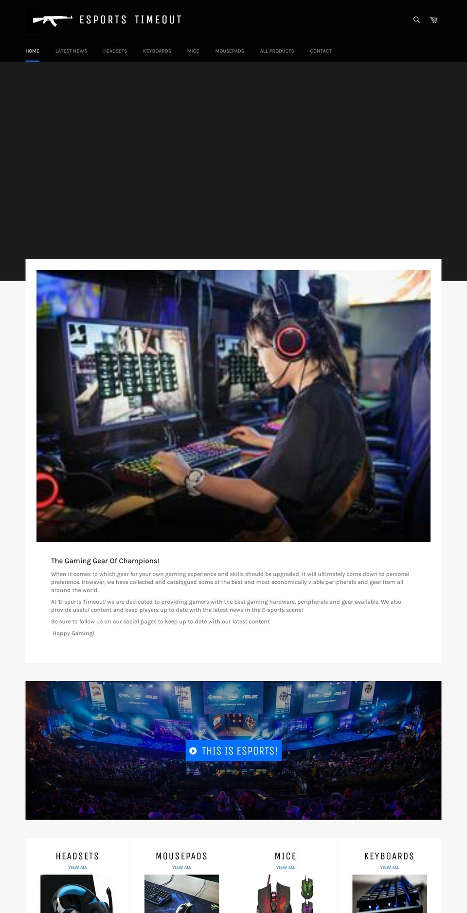 esports-timeout.com — Shopify storefront screenshot
