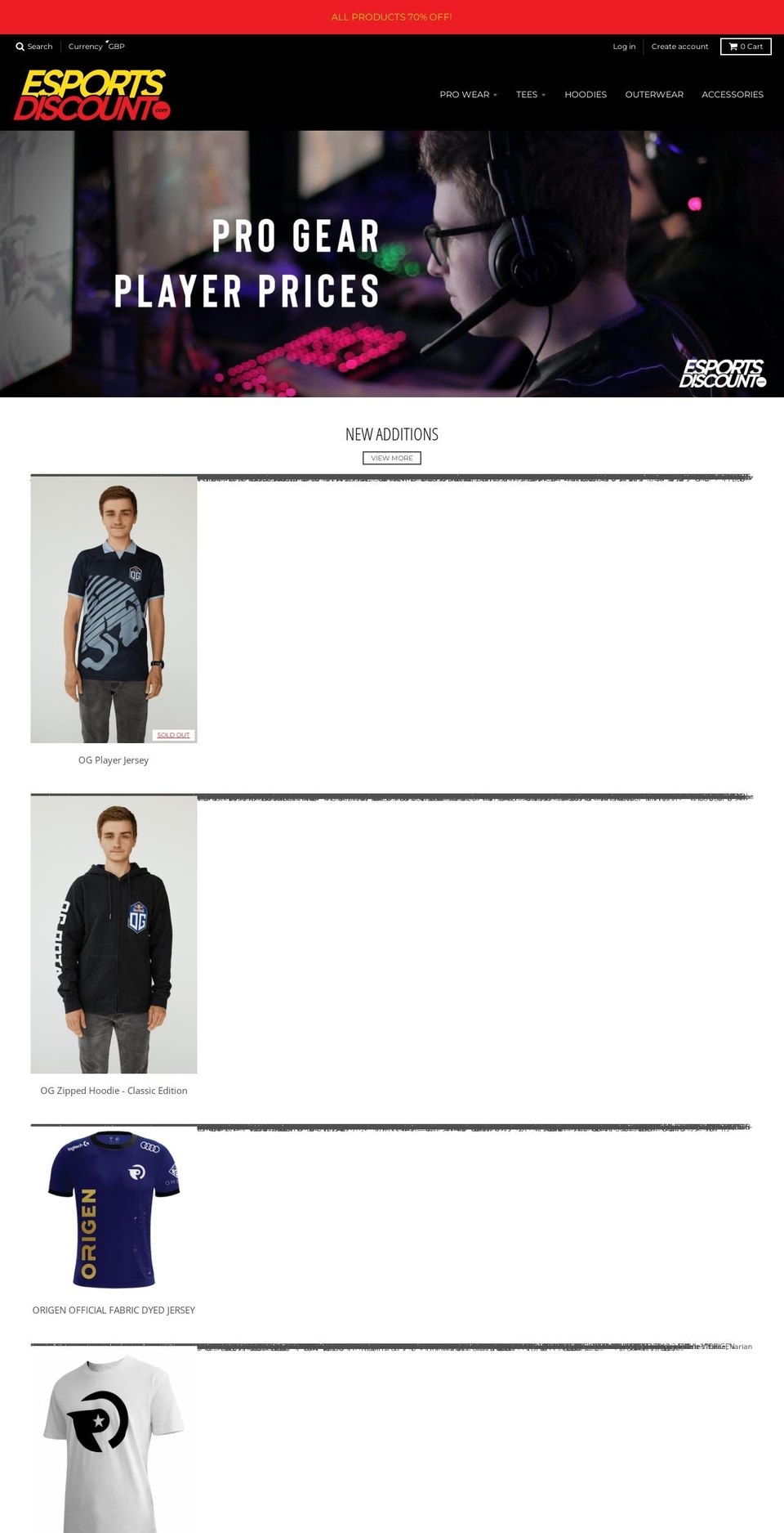 esportsdiscount.co.uk shopify website screenshot