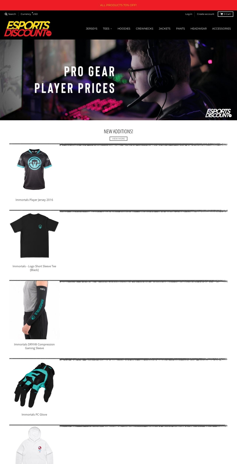 esportsdiscount.com shopify website screenshot