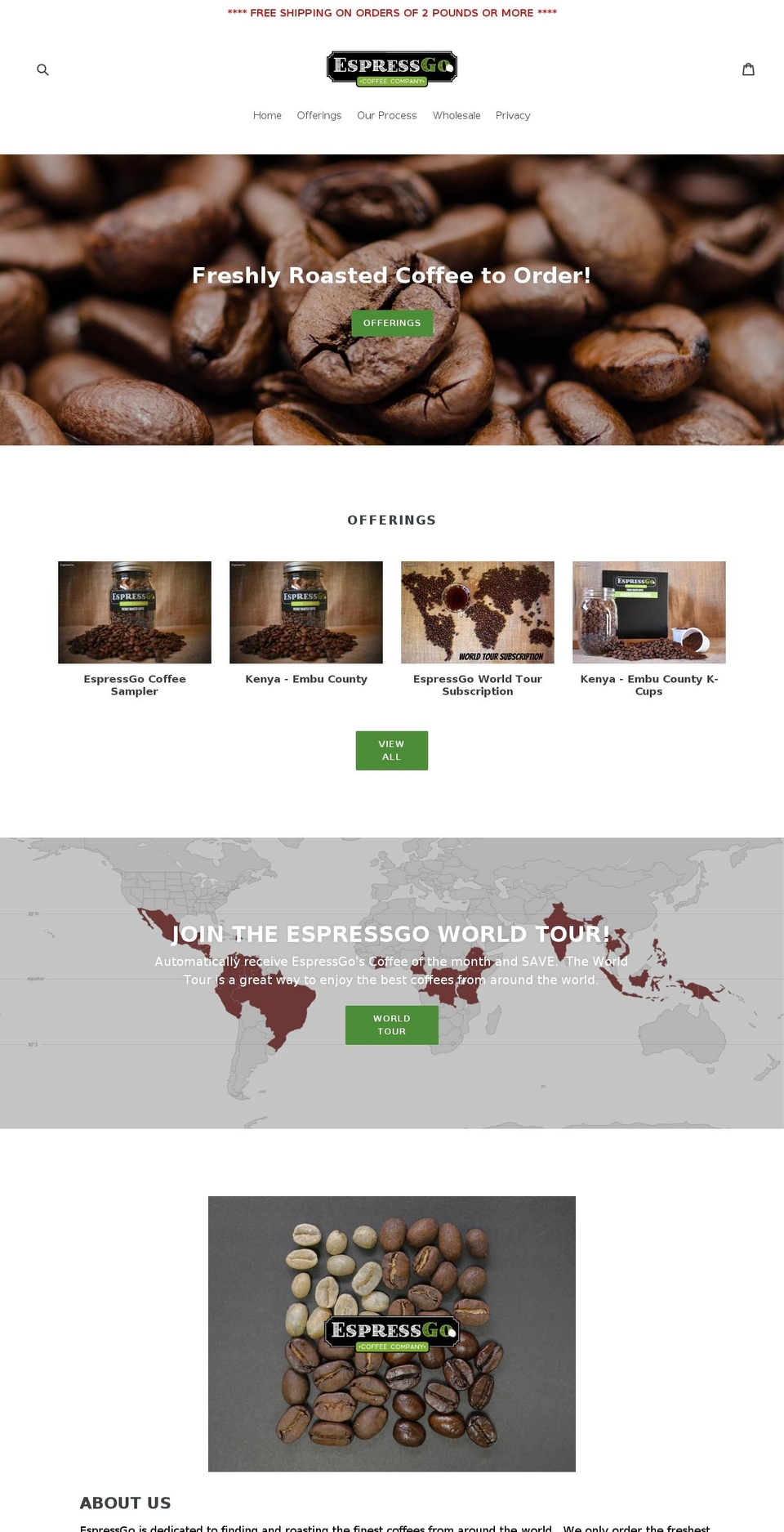 espressgocoffees.com — Shopify storefront screenshot