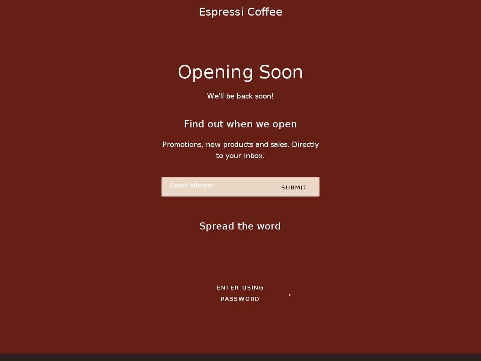 espressi.coffee shopify website screenshot
