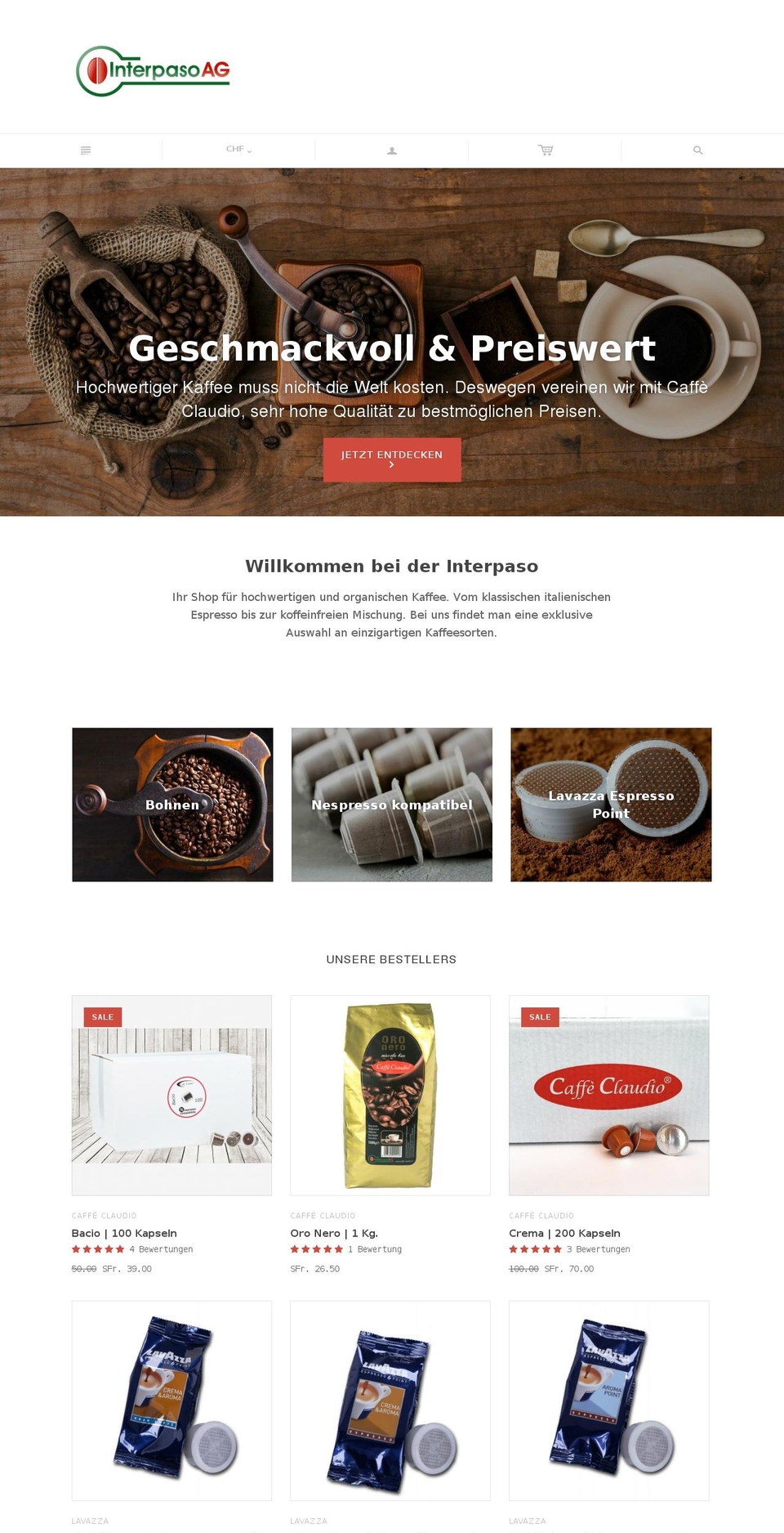 espresso-italia.ch shopify website screenshot