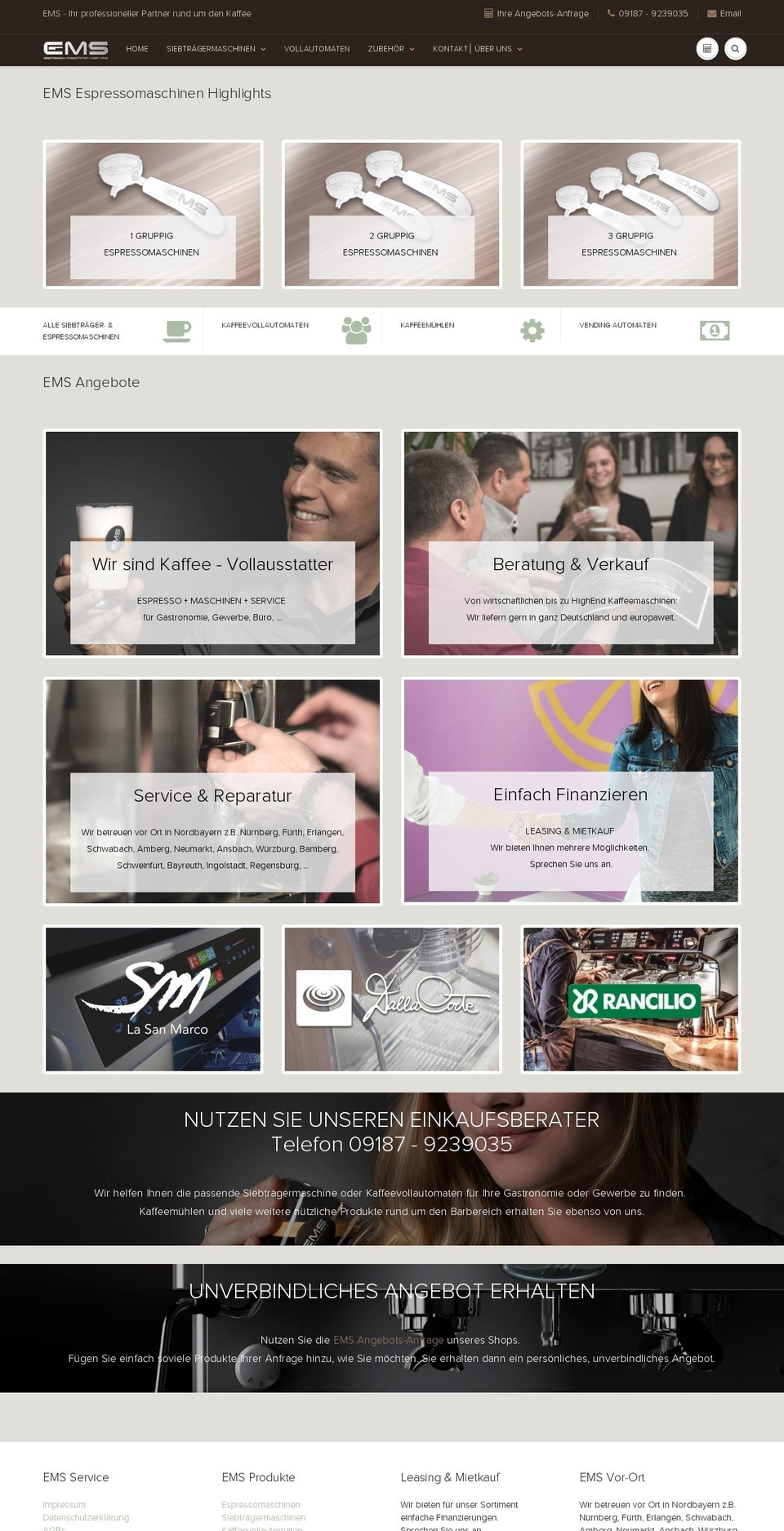 espresso-maschinen-service.de shopify website screenshot