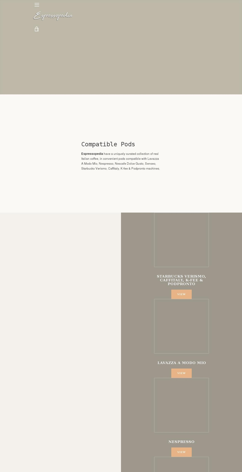 espressopedia.co.uk shopify website screenshot