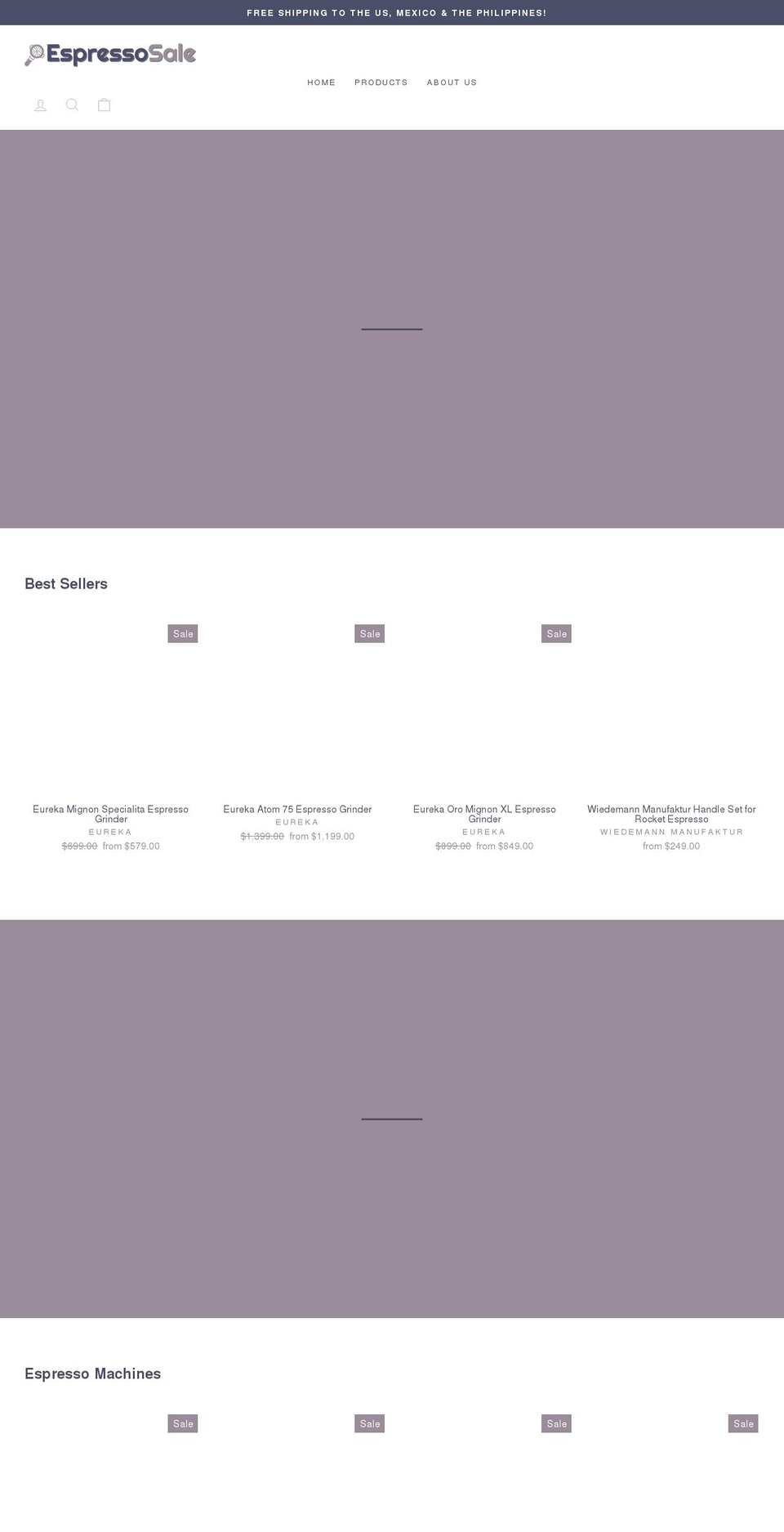 espressosale.com shopify website screenshot