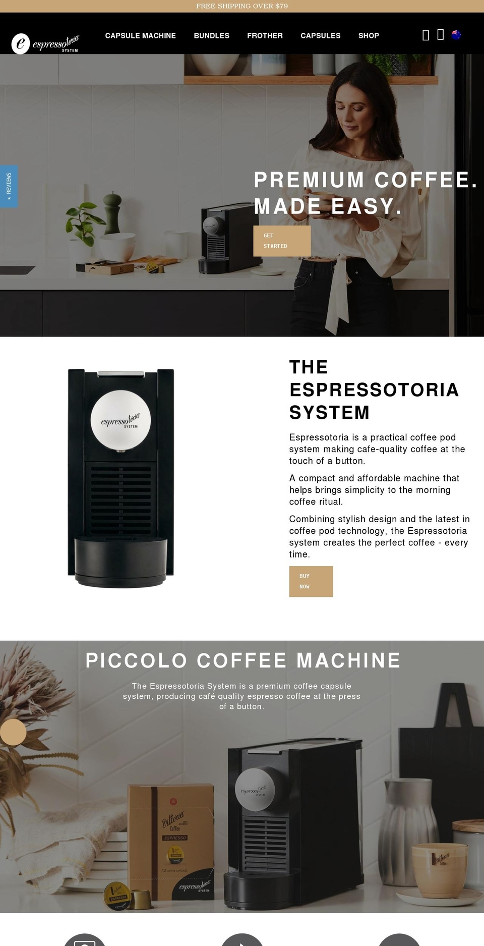 espressotoria.co.nz shopify website screenshot