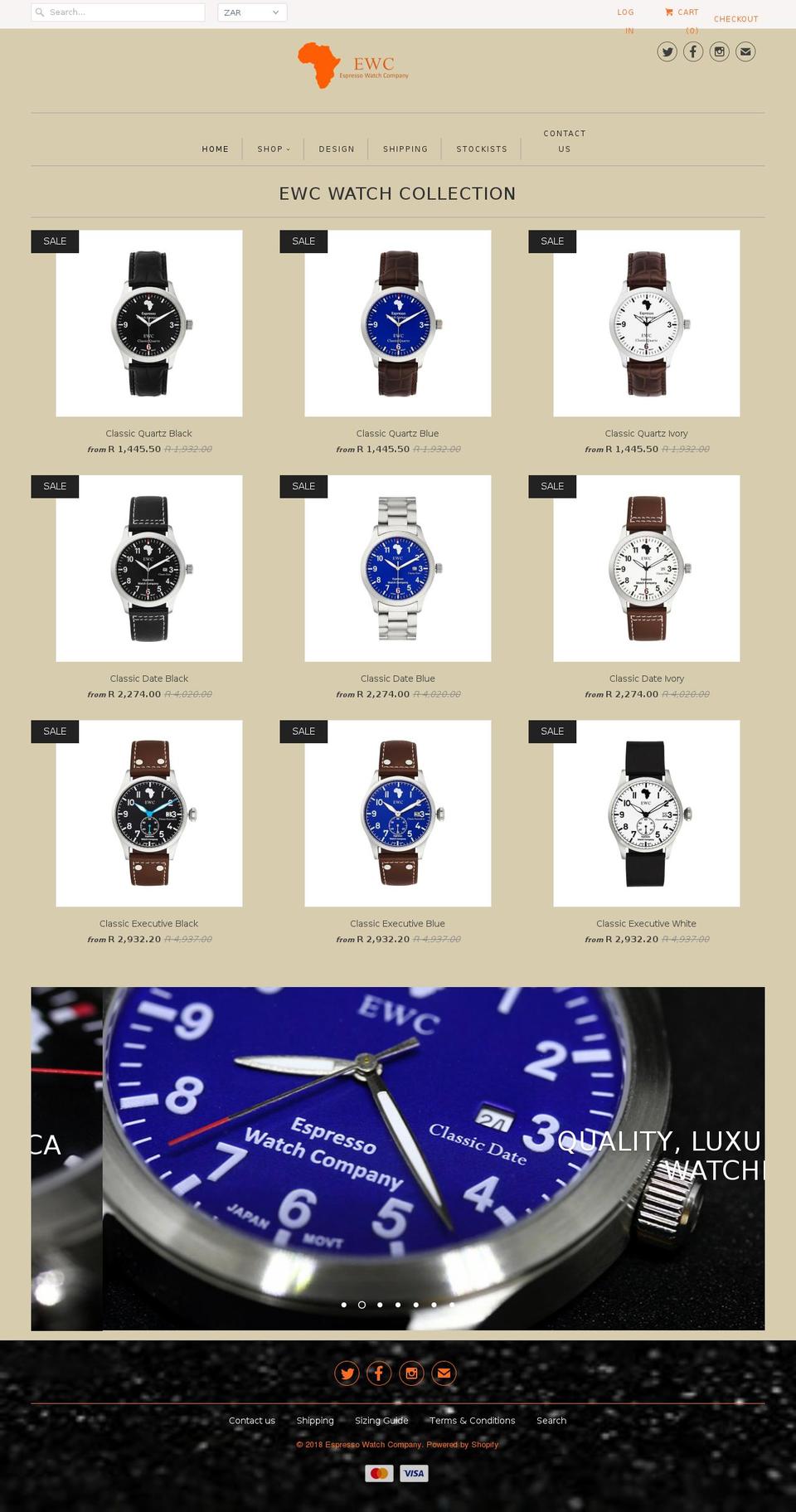 espressowatchcompany.co.za shopify website screenshot