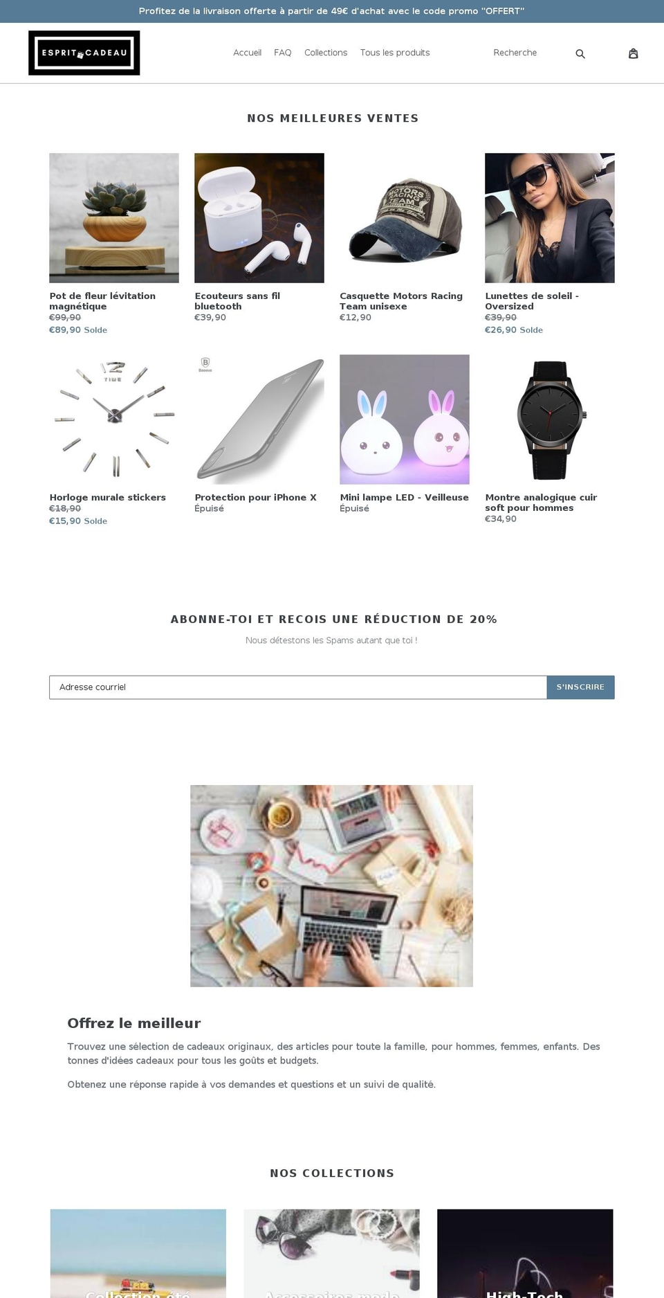 espritcadeau.fr shopify website screenshot