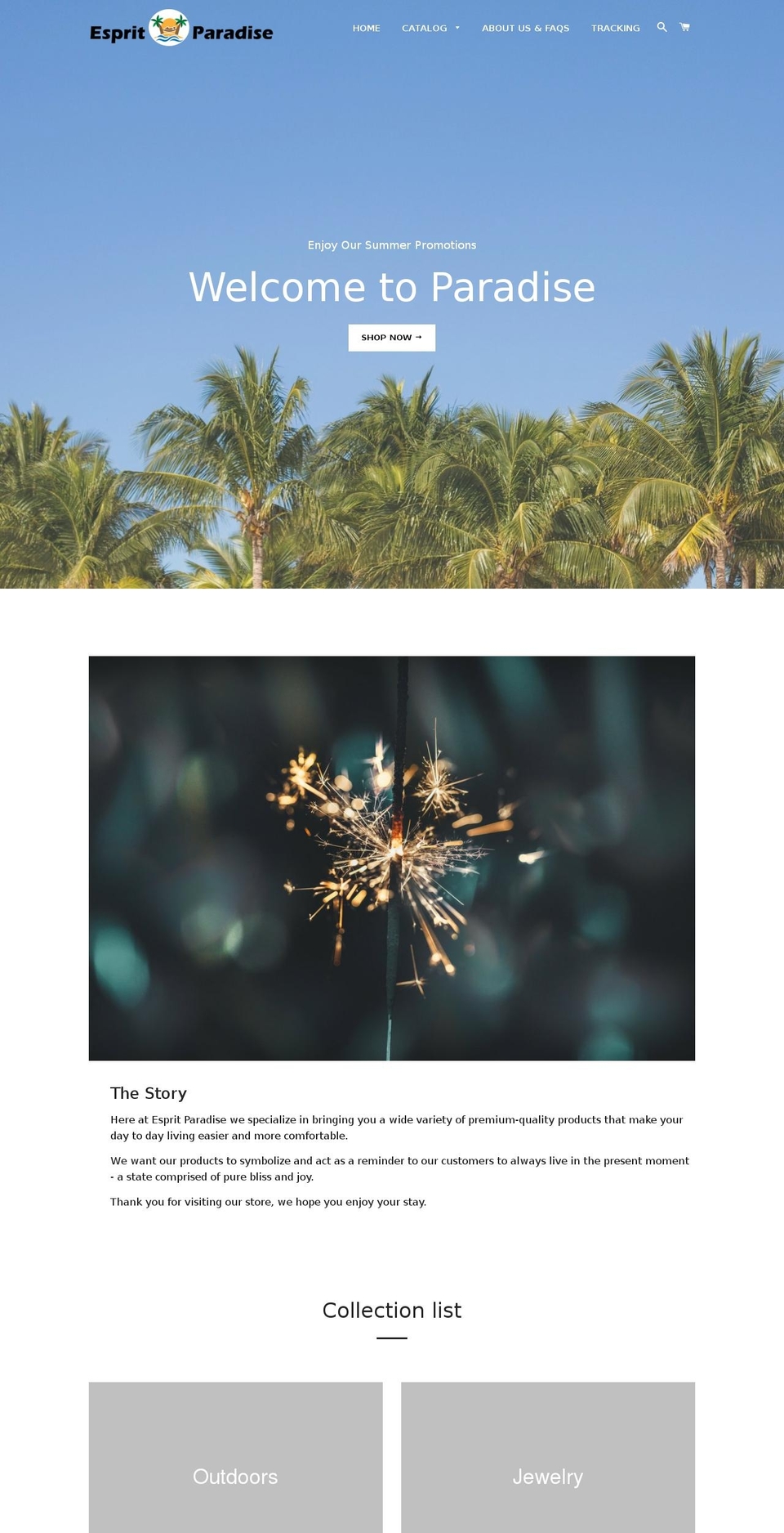 espritparadise.com — Shopify storefront screenshot