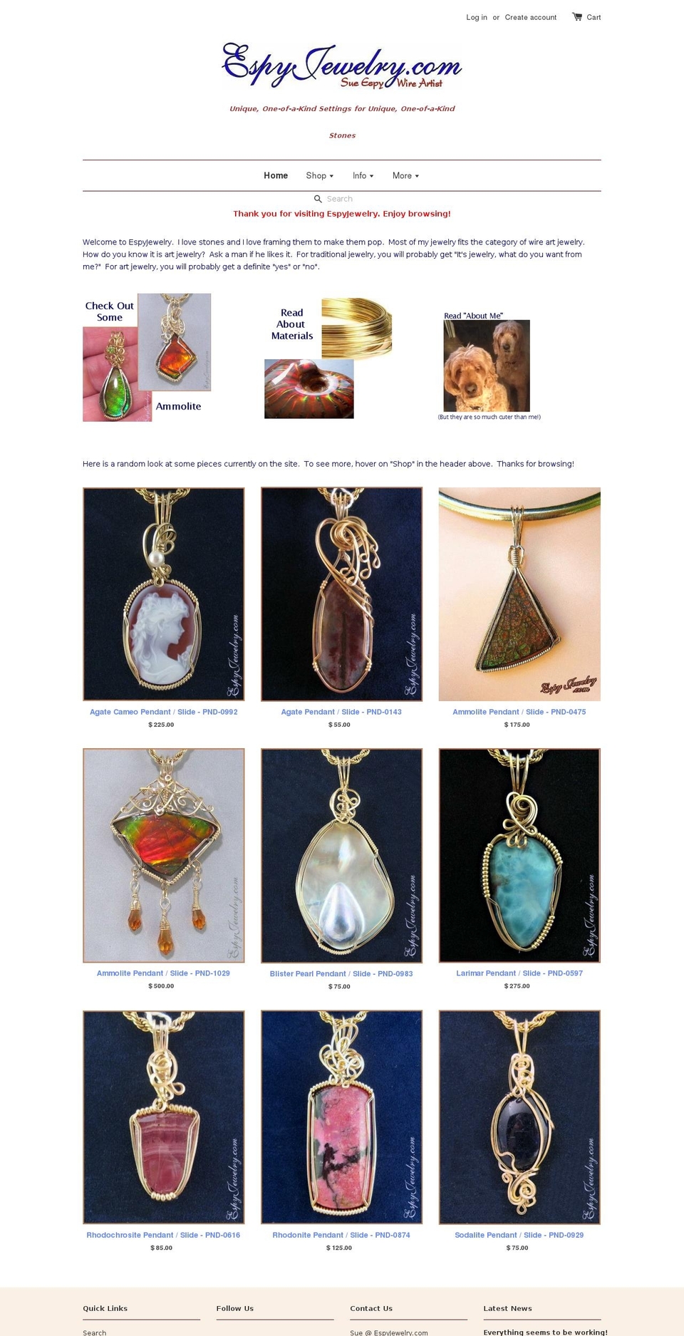 espyjewelry.com shopify website screenshot