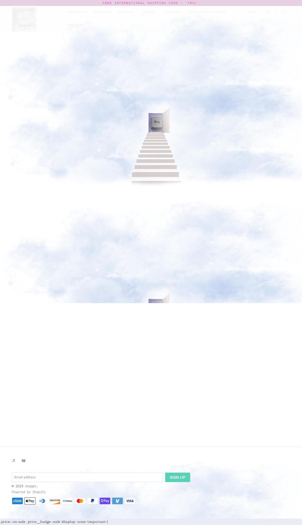 esqape.net shopify website screenshot