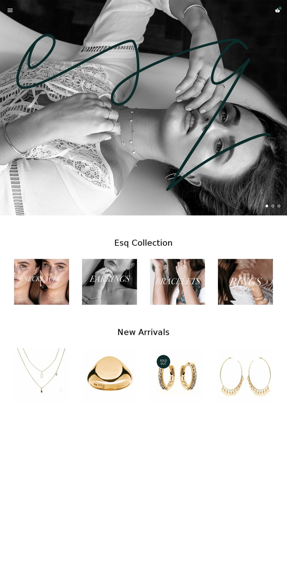 esqjewellery.com shopify website screenshot