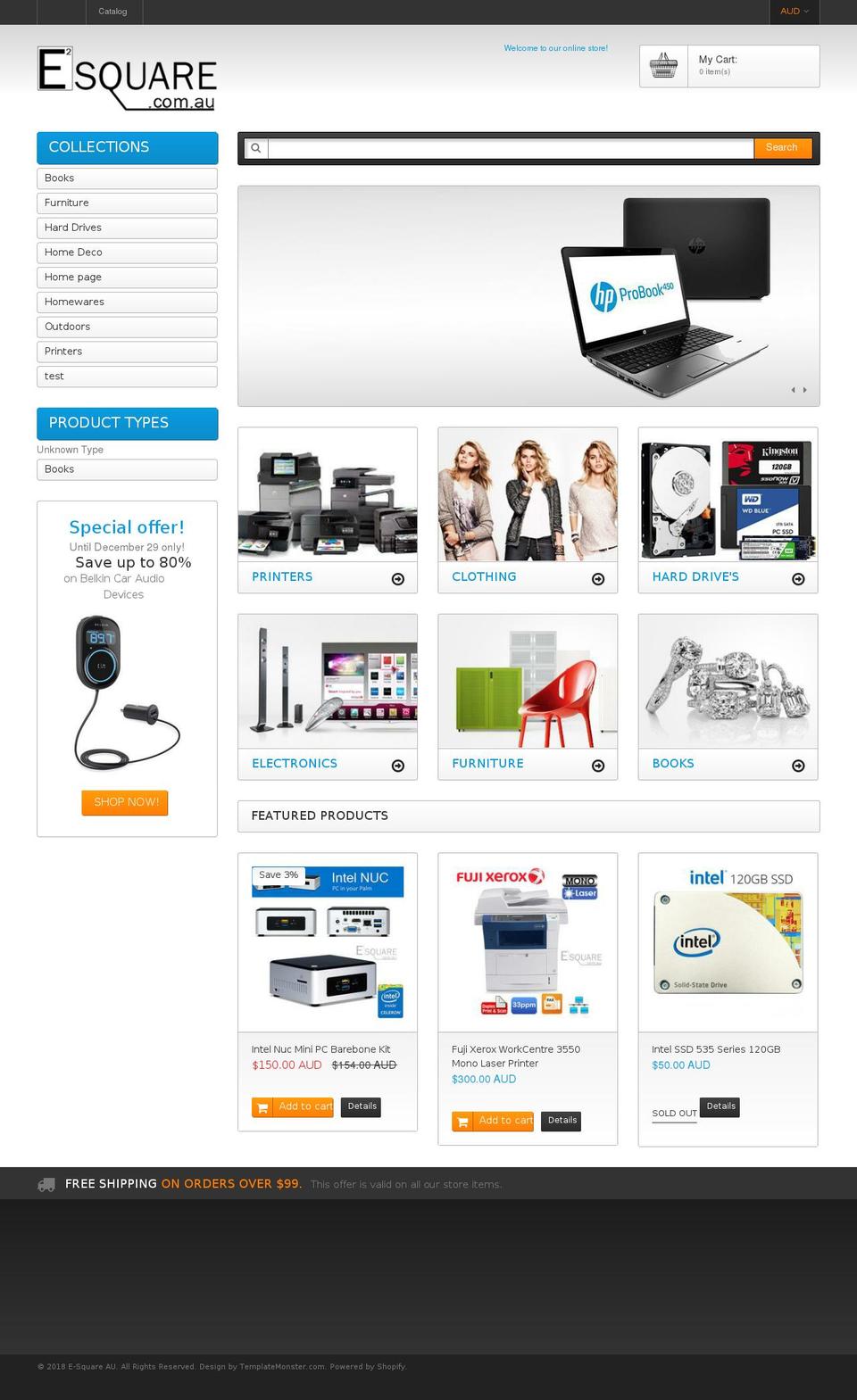 theme082 Shopify theme site example esquare.com.au