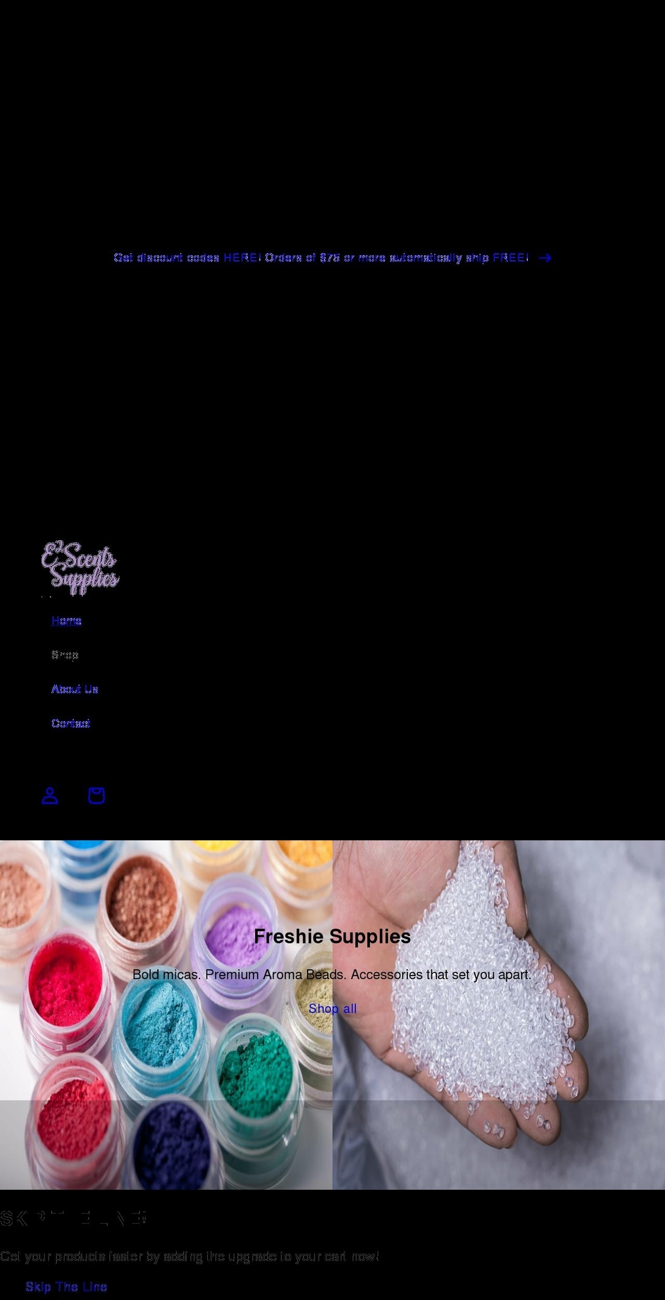 esquaredscents.com shopify website screenshot