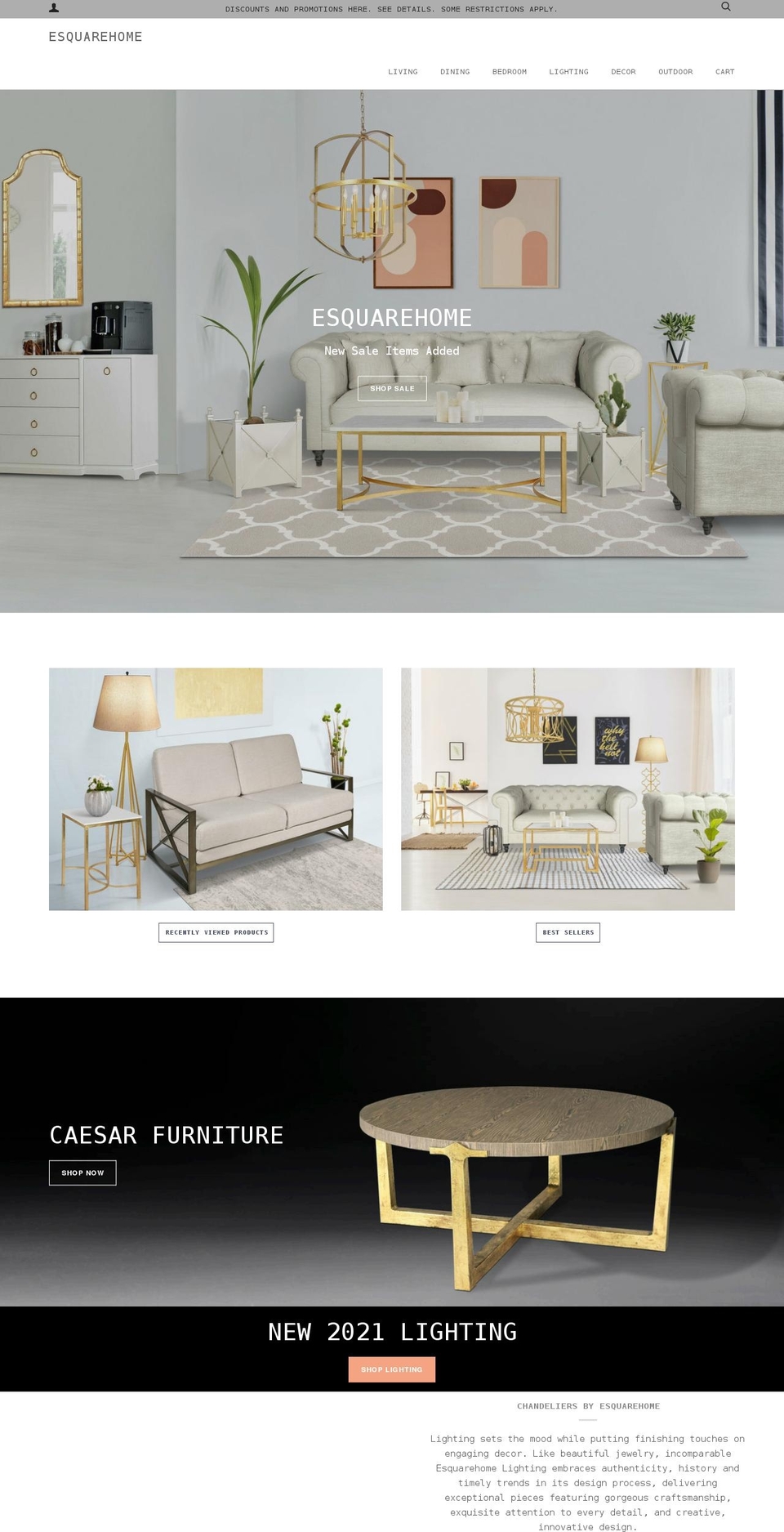 esquarehome.com shopify website screenshot
