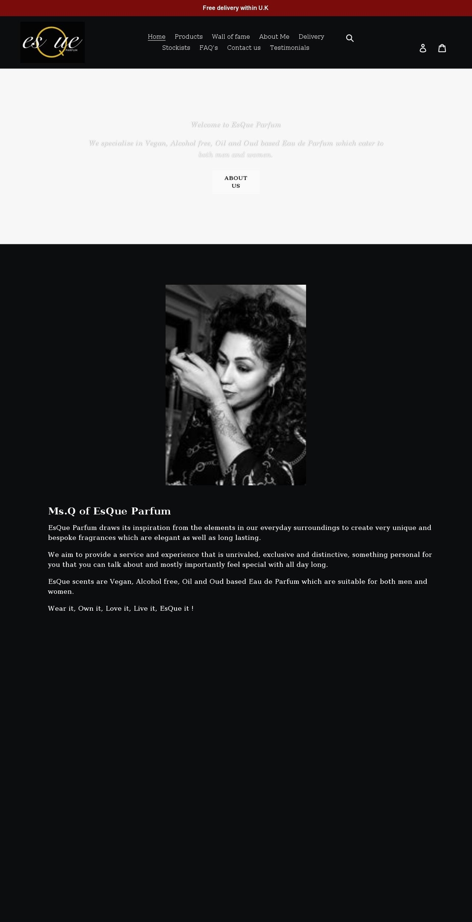 esqueparfum.com shopify website screenshot