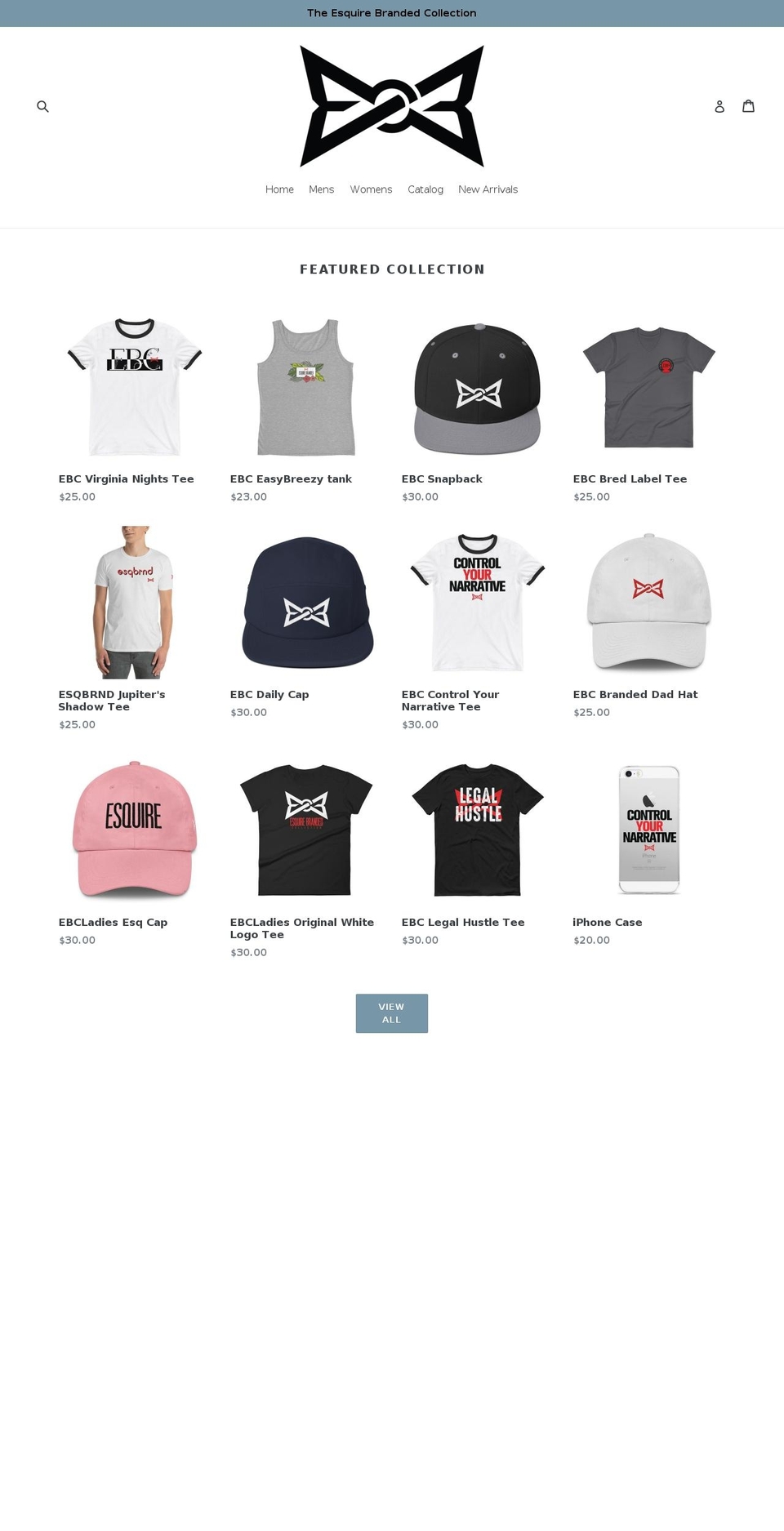 esquirebranded.com — Shopify storefront screenshot