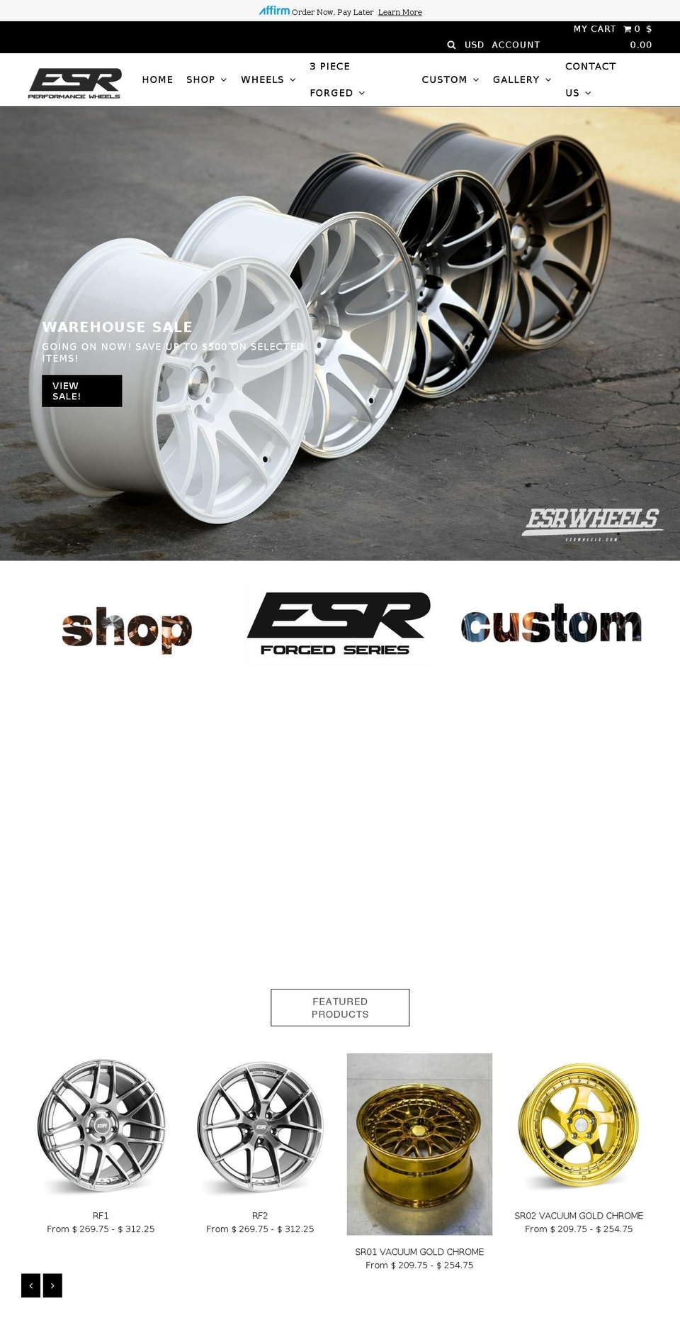 esrwheel.biz shopify website screenshot