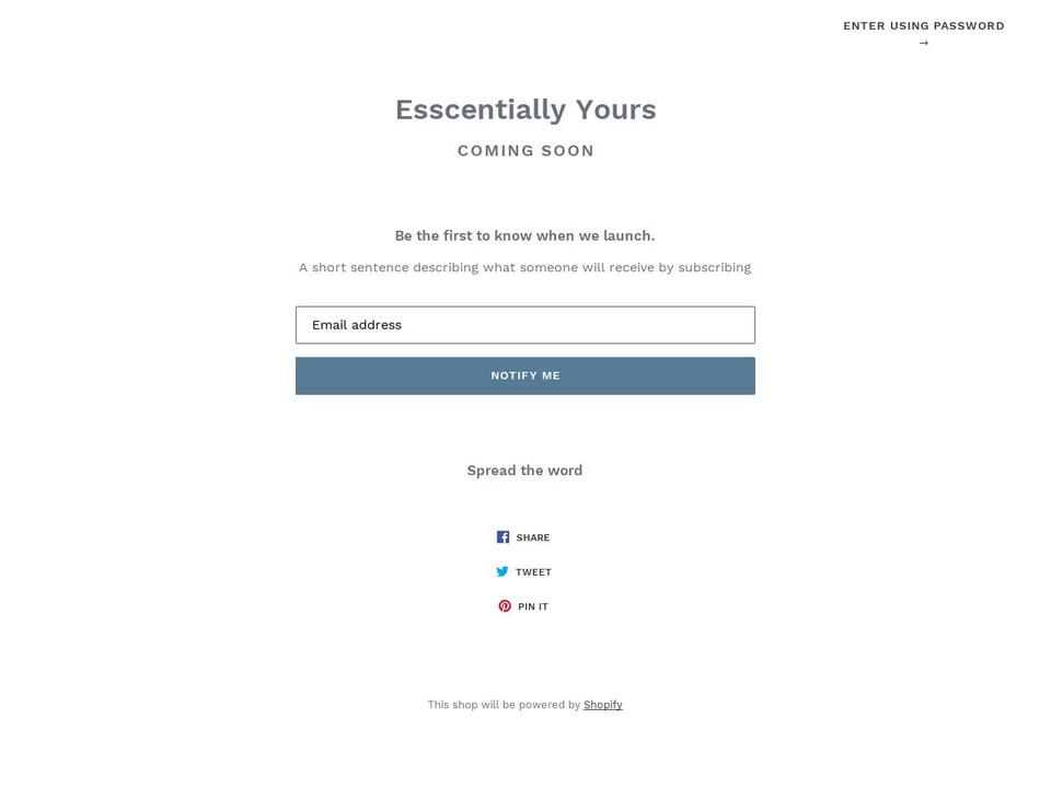 esscentiallyyours.com — Shopify storefront screenshot