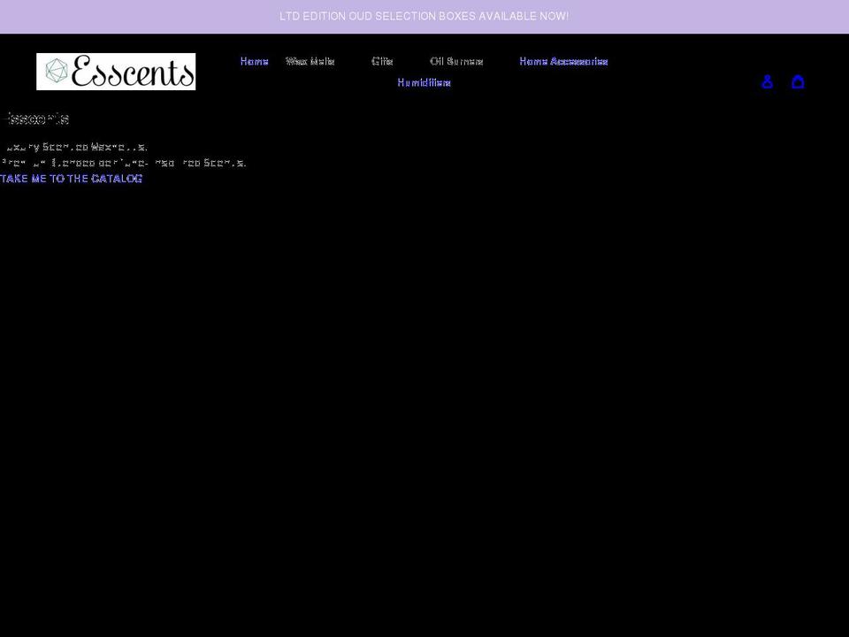 esscents.uk shopify website screenshot