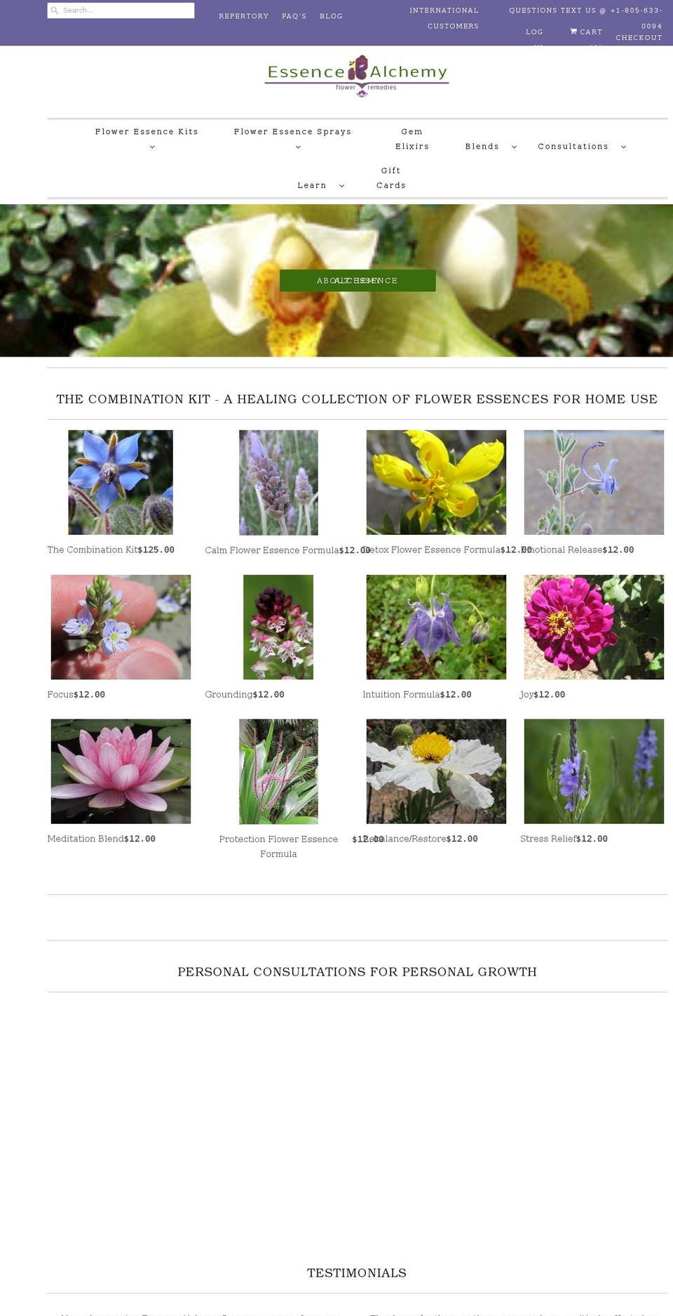 essencealchemy.com shopify website screenshot