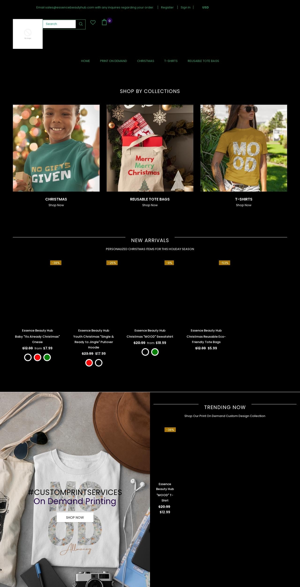 essencebeautyhub.com shopify website screenshot