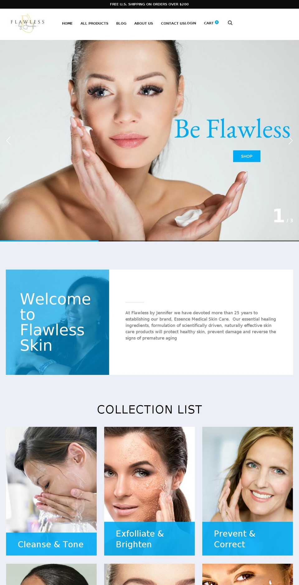 essenceflawlessskin.com — Shopify storefront screenshot