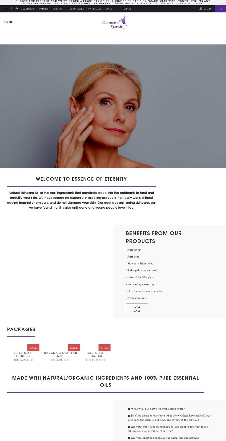 essenceofeternity.com shopify website screenshot