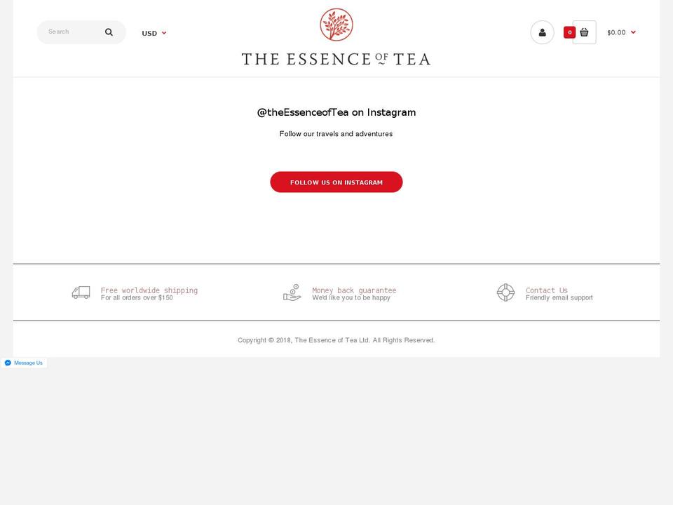 fastor-default Shopify theme site example essenceoftea.com