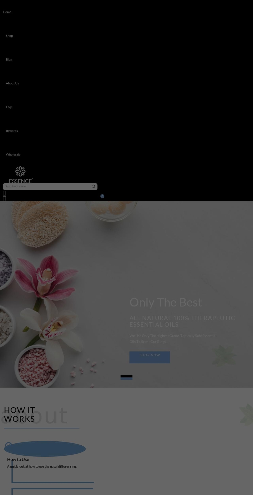 essencering.com shopify website screenshot