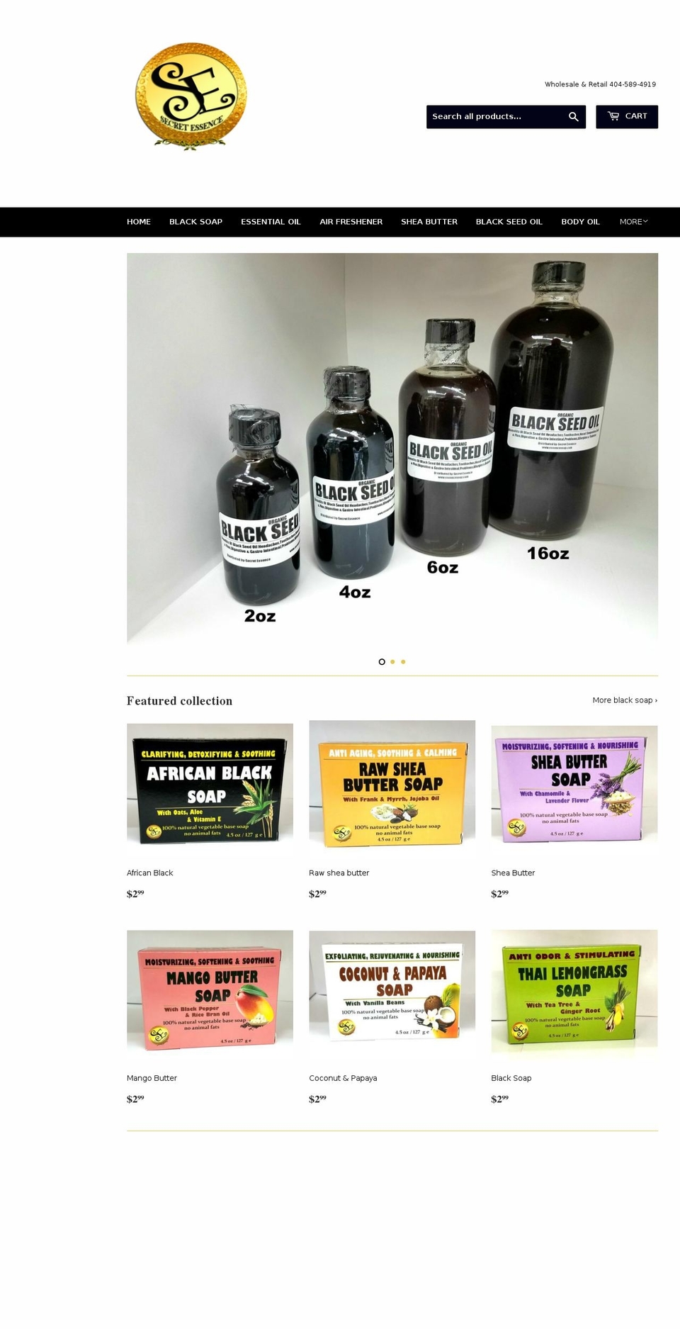 essencesoap.com — Shopify storefront screenshot