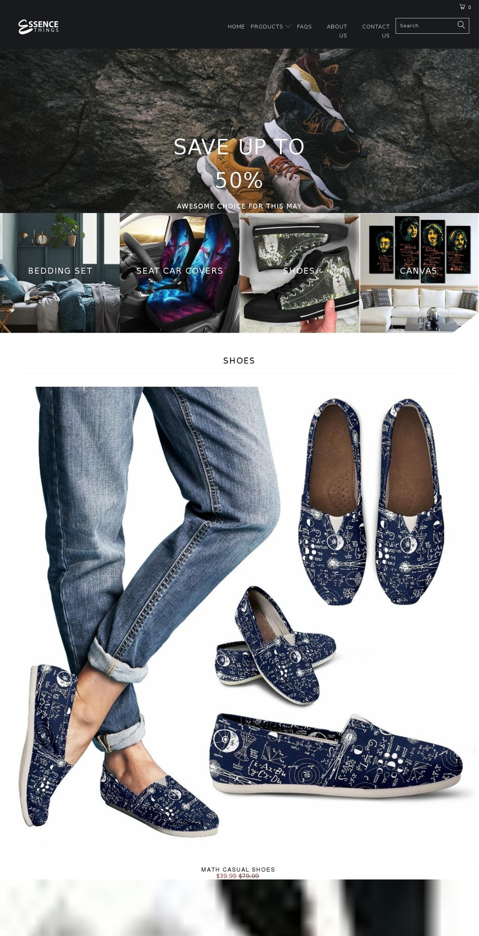 essencethings.com — Shopify storefront screenshot