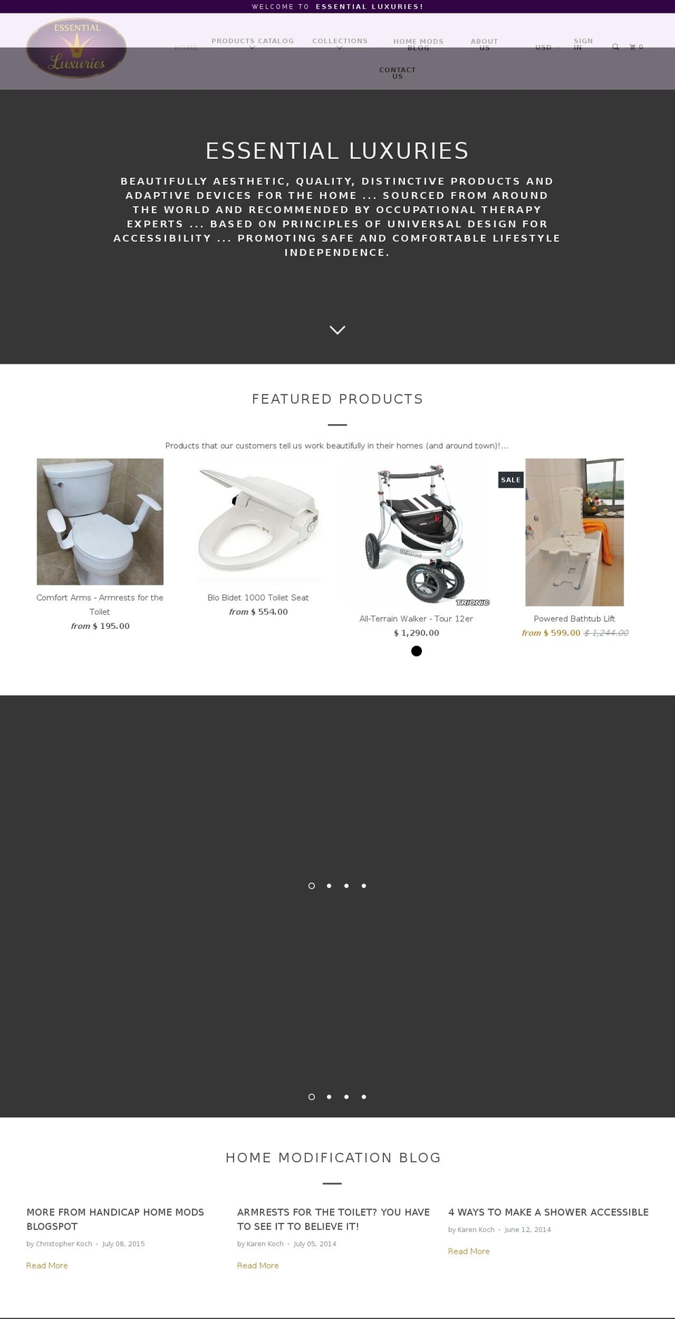 essenlux.com shopify website screenshot