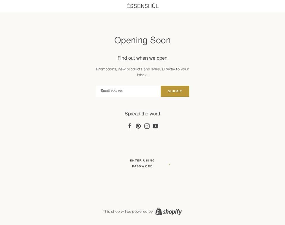 essenshul.com shopify website screenshot